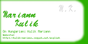 mariann kulik business card